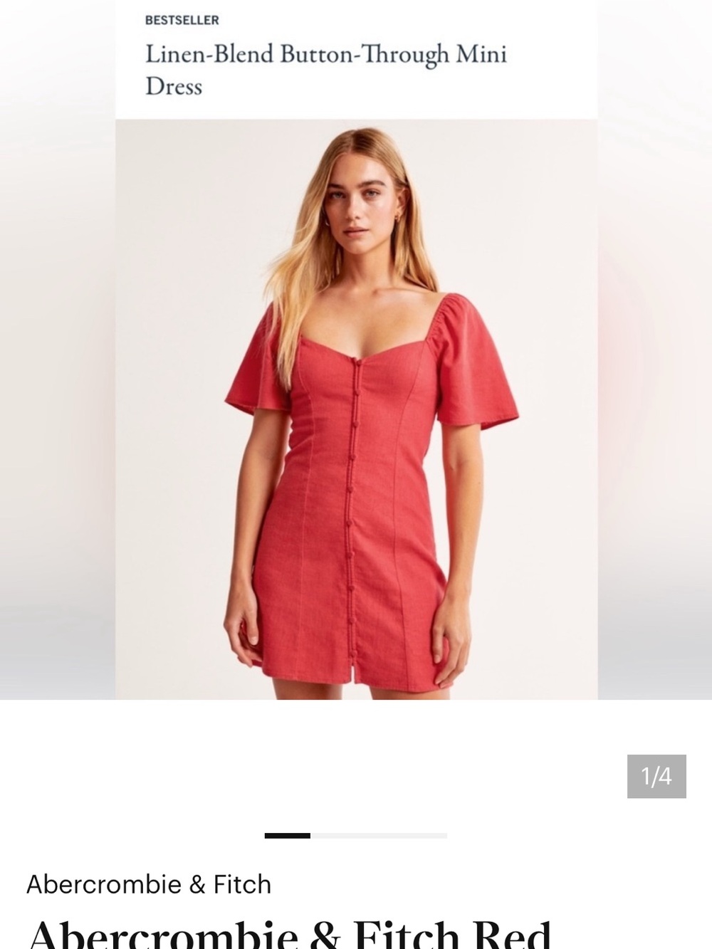 Abercrombie Linen Blend Button Through Mini Dress